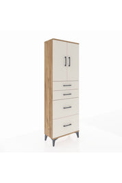 Arges Dolap 2 Raflı 4 Çekmeceli 2 Kapaklı 60x30x182 - S23M019V7A