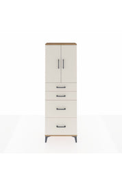 Arges Dolap 2 Raflı 4 Çekmeceli 2 Kapaklı 60x30x182 - S23M019V7A