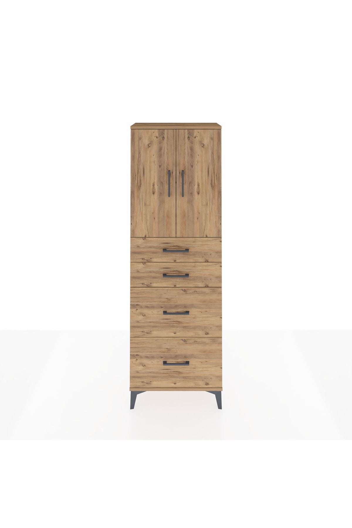 Arges Dolap 2 Raflı 4 Çekmeceli 2 Kapaklı 60x30x182 - S23M019V9A