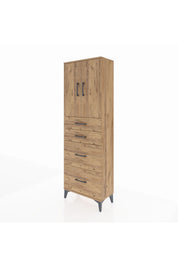 Arges Dolap 2 Raflı 4 Çekmeceli 2 Kapaklı 60x30x182 - S23M019V9A