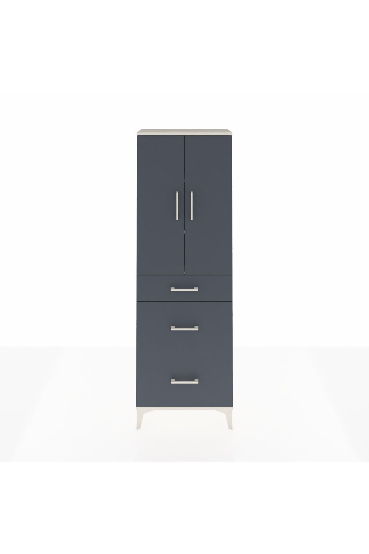 Arges Dolap 3 Raflı 3 Çekmeceli 2 Kapaklı 60x30x182 - S23M020V2A