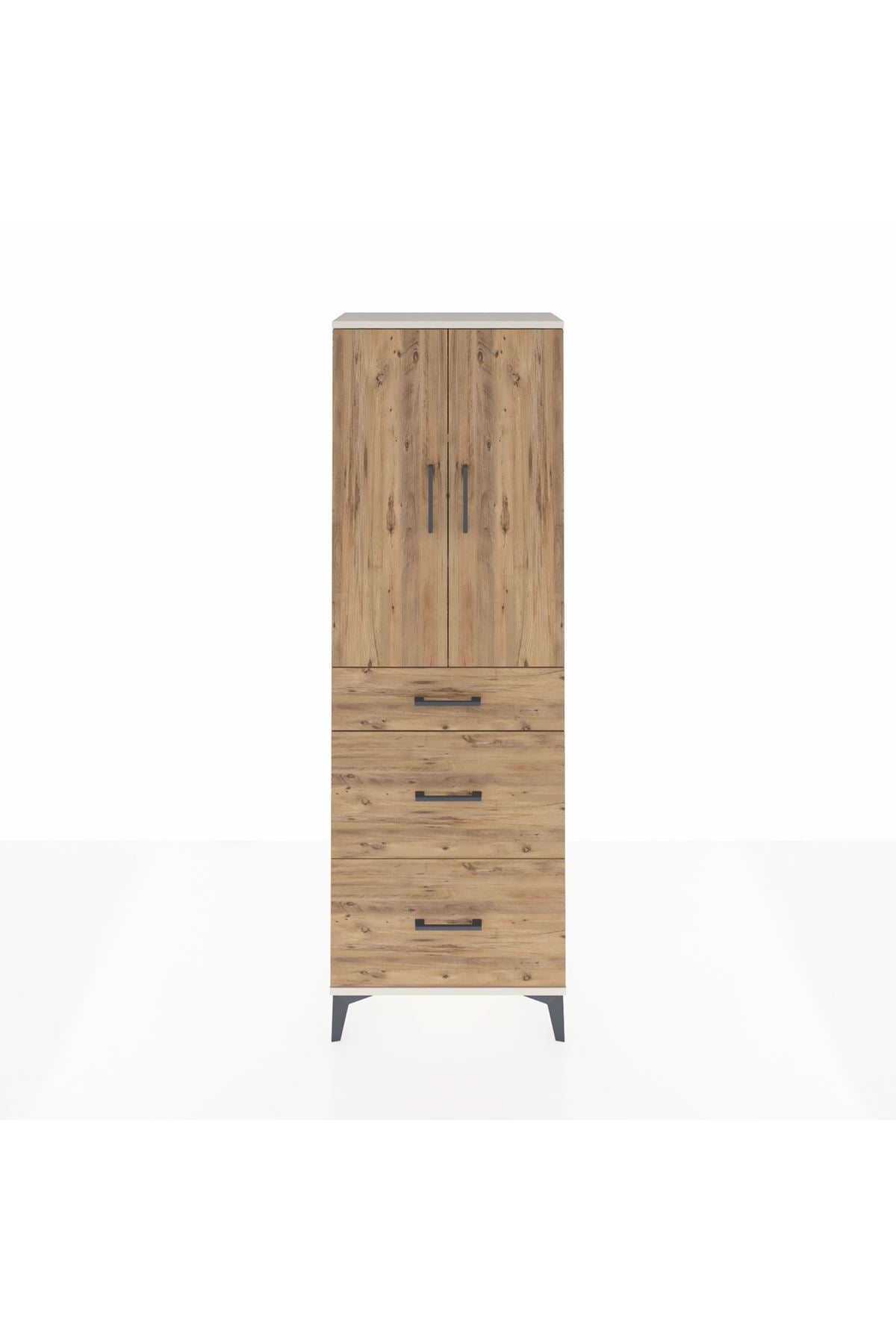 Arges Dolap 3 Raflı 3 Çekmeceli 2 Kapaklı 60x30x182 - S23M020V3A