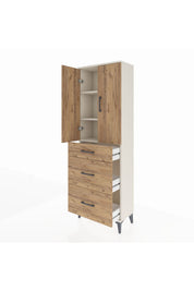 Arges Dolap 3 Raflı 3 Çekmeceli 2 Kapaklı 60x30x182 - S23M020V3A