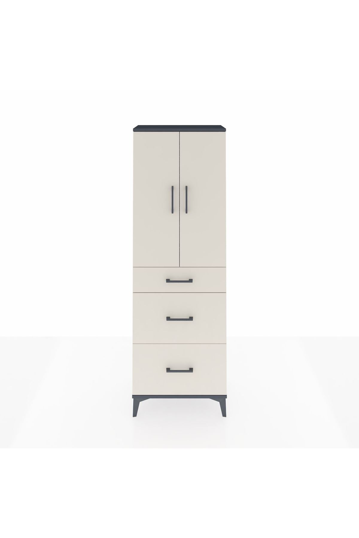 Arges Dolap 3 Raflı 3 Çekmeceli 2 Kapaklı 60x30x182 - S23M020V4A