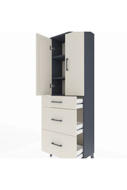 Arges Dolap 3 Raflı 3 Çekmeceli 2 Kapaklı 60x30x182 - S23M020V4A