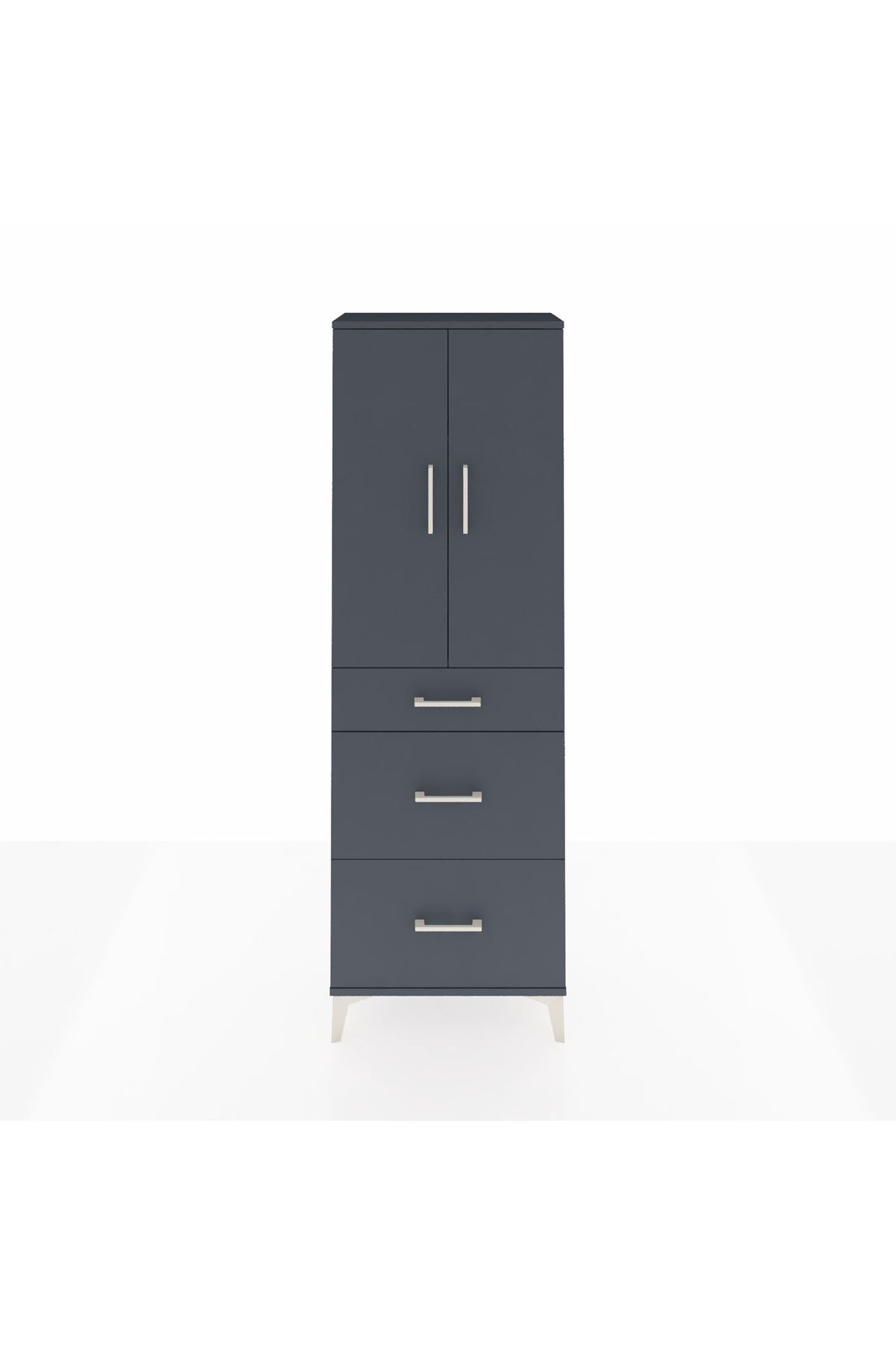 Arges Dolap 3 Raflı 3 Çekmeceli 2 Kapaklı 60x30x182 - S23M020V5A