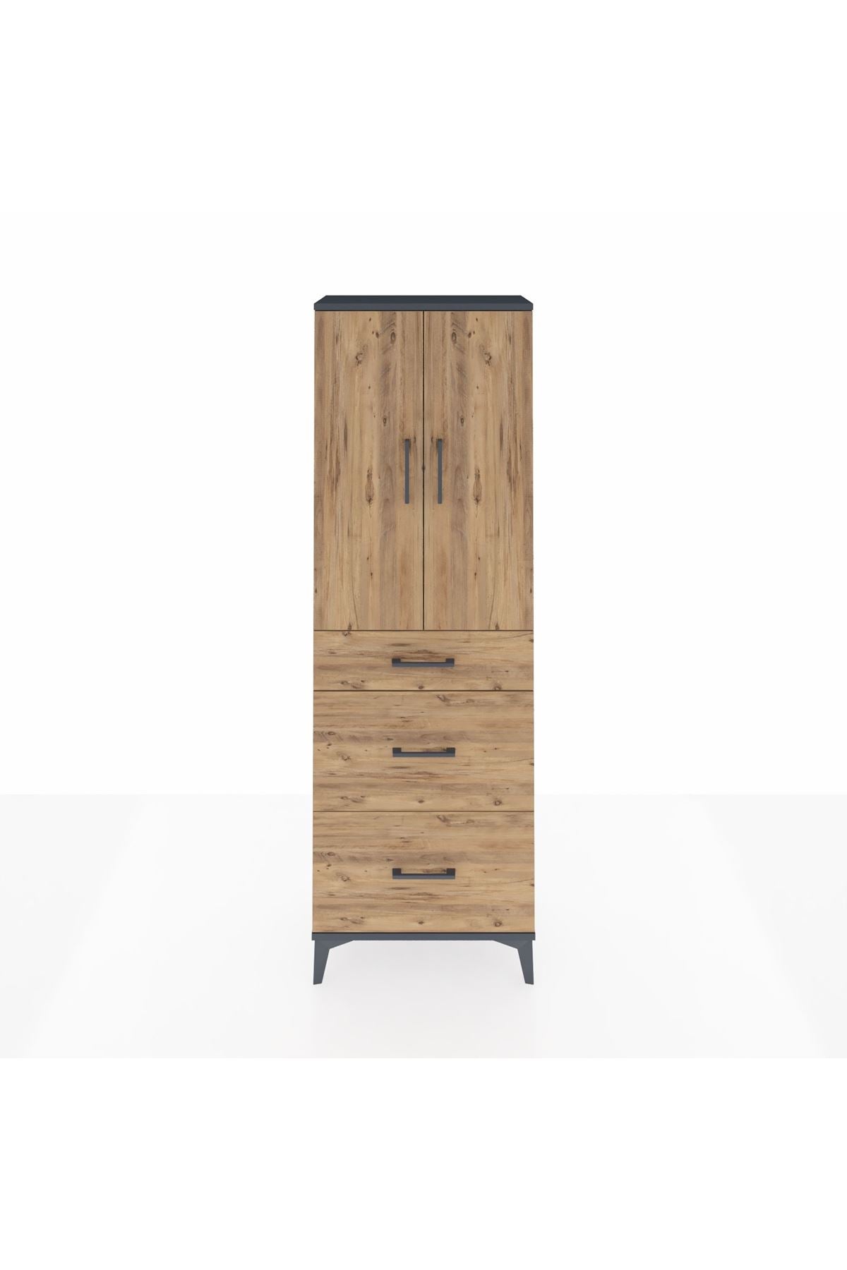 Arges Dolap 3 Raflı 3 Çekmeceli 2 Kapaklı 60x30x182 - S23M020V6A