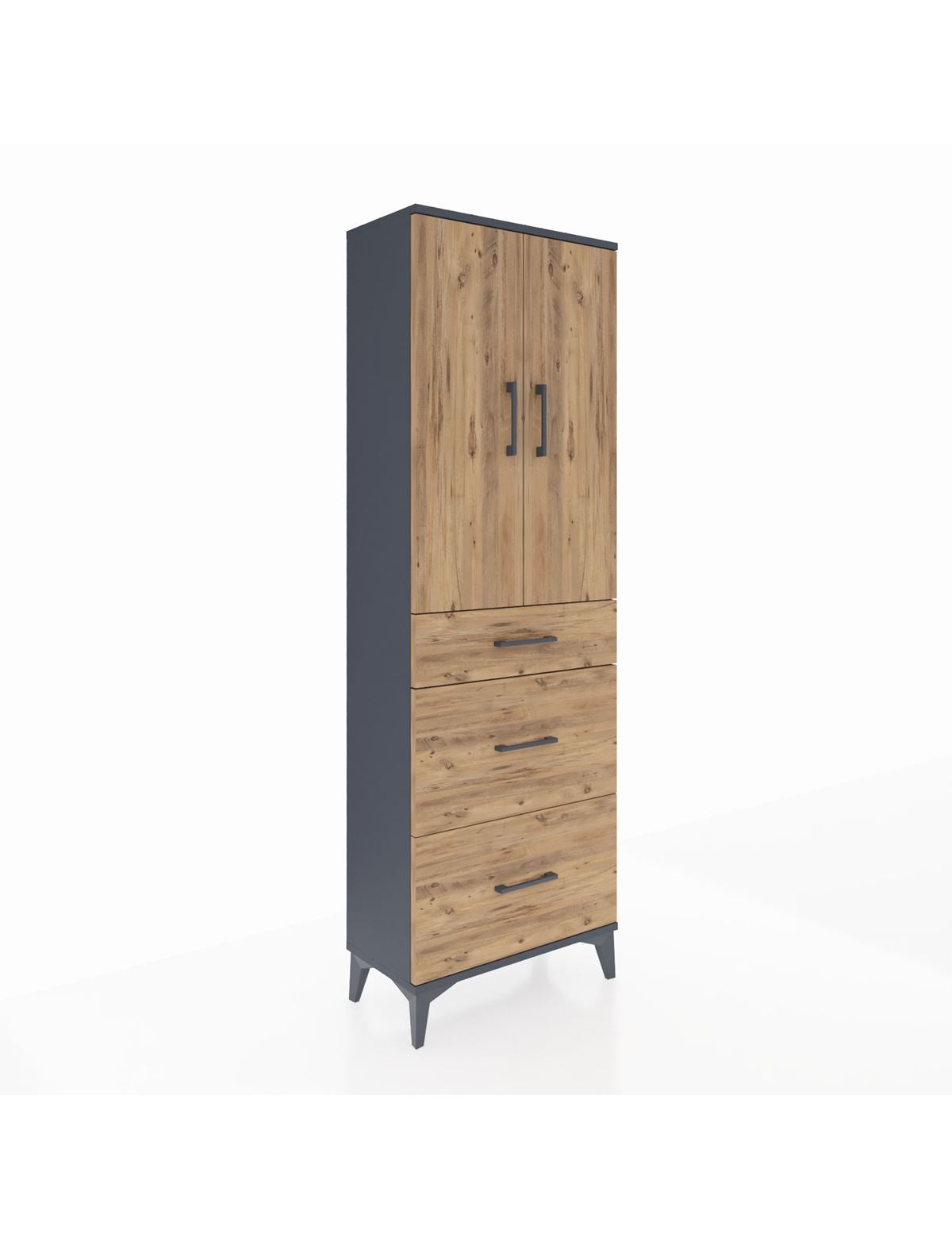 Arges Dolap 3 Raflı 3 Çekmeceli 2 Kapaklı 60x30x182 - S23M020V6A