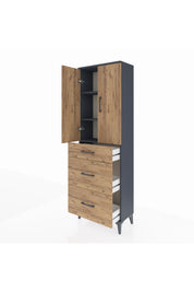 Arges Dolap 3 Raflı 3 Çekmeceli 2 Kapaklı 60x30x182 - S23M020V6A