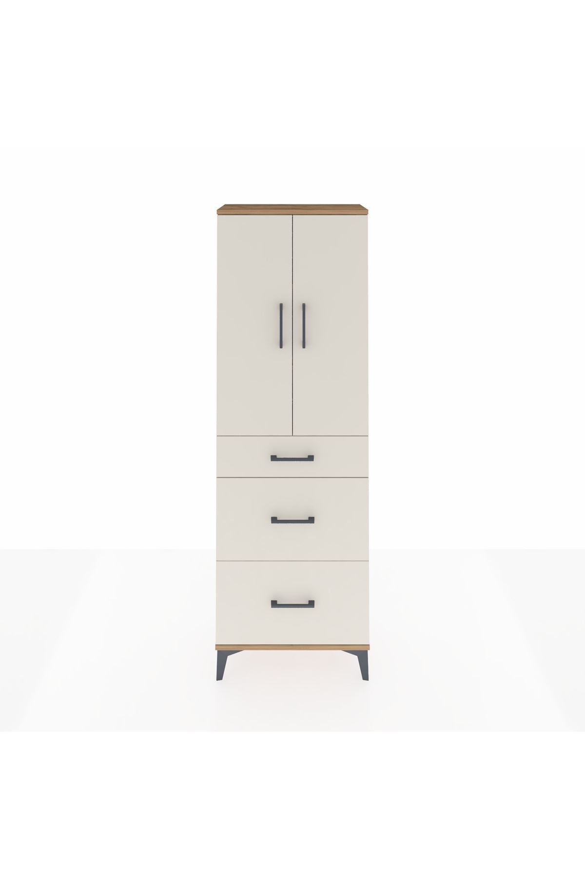 Arges Dolap 3 Raflı 3 Çekmeceli 2 Kapaklı 60x30x182 - S23M020V7A