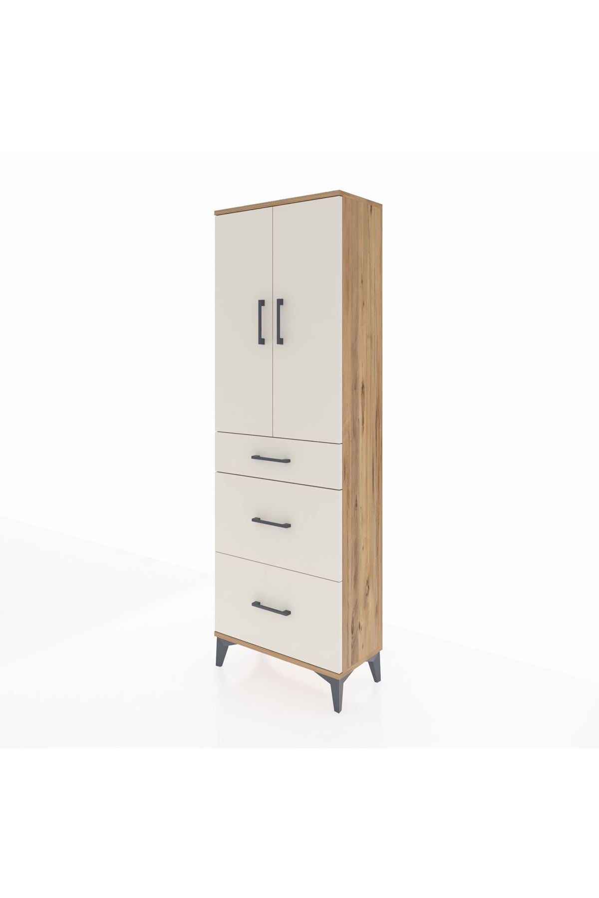 Arges Dolap 3 Raflı 3 Çekmeceli 2 Kapaklı 60x30x182 - S23M020V7A