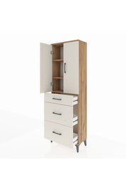 Arges Dolap 3 Raflı 3 Çekmeceli 2 Kapaklı 60x30x182 - S23M020V7A