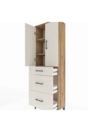 Arges Dolap 3 Raflı 3 Çekmeceli 2 Kapaklı 60x30x182 - S23M020V7A