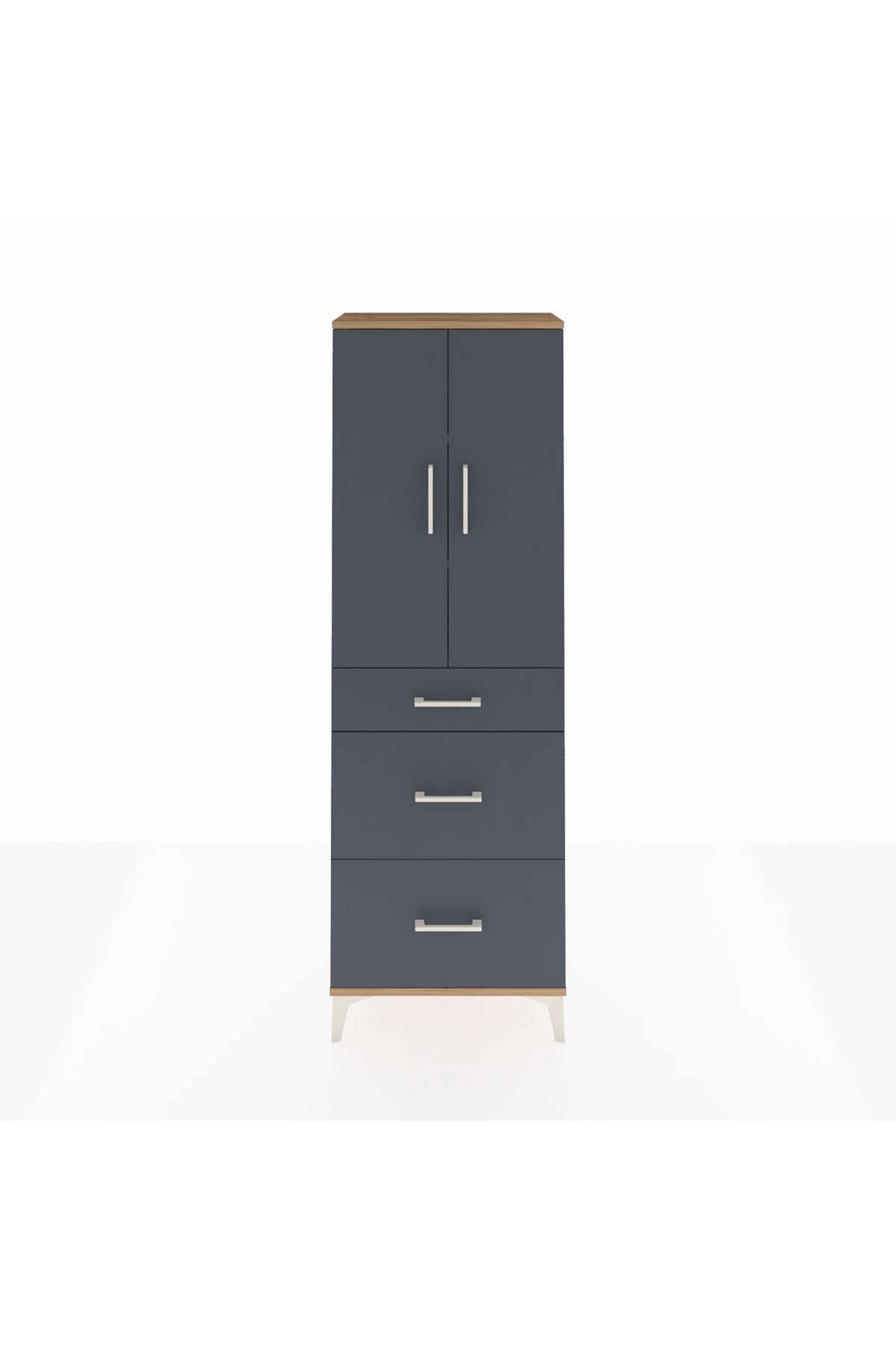 Arges Dolap 3 Raflı 3 Çekmeceli 2 Kapaklı 60x30x182 - S23M020V8A