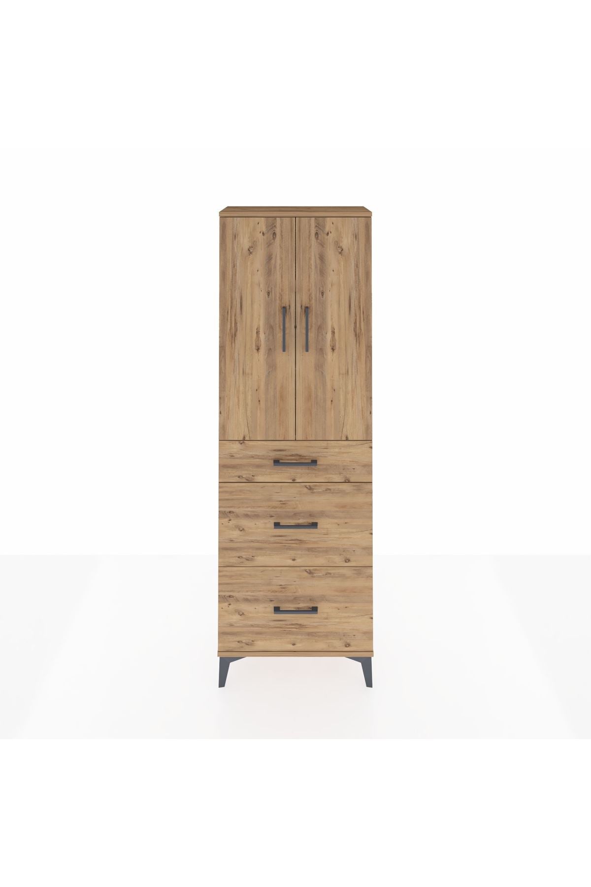 Arges Dolap 3 Raflı 3 Çekmeceli 2 Kapaklı 60x30x182 - S23M020V9A