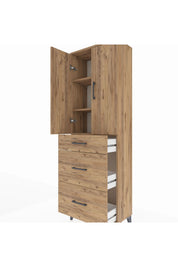 Arges Dolap 3 Raflı 3 Çekmeceli 2 Kapaklı 60x30x182 - S23M020V9A