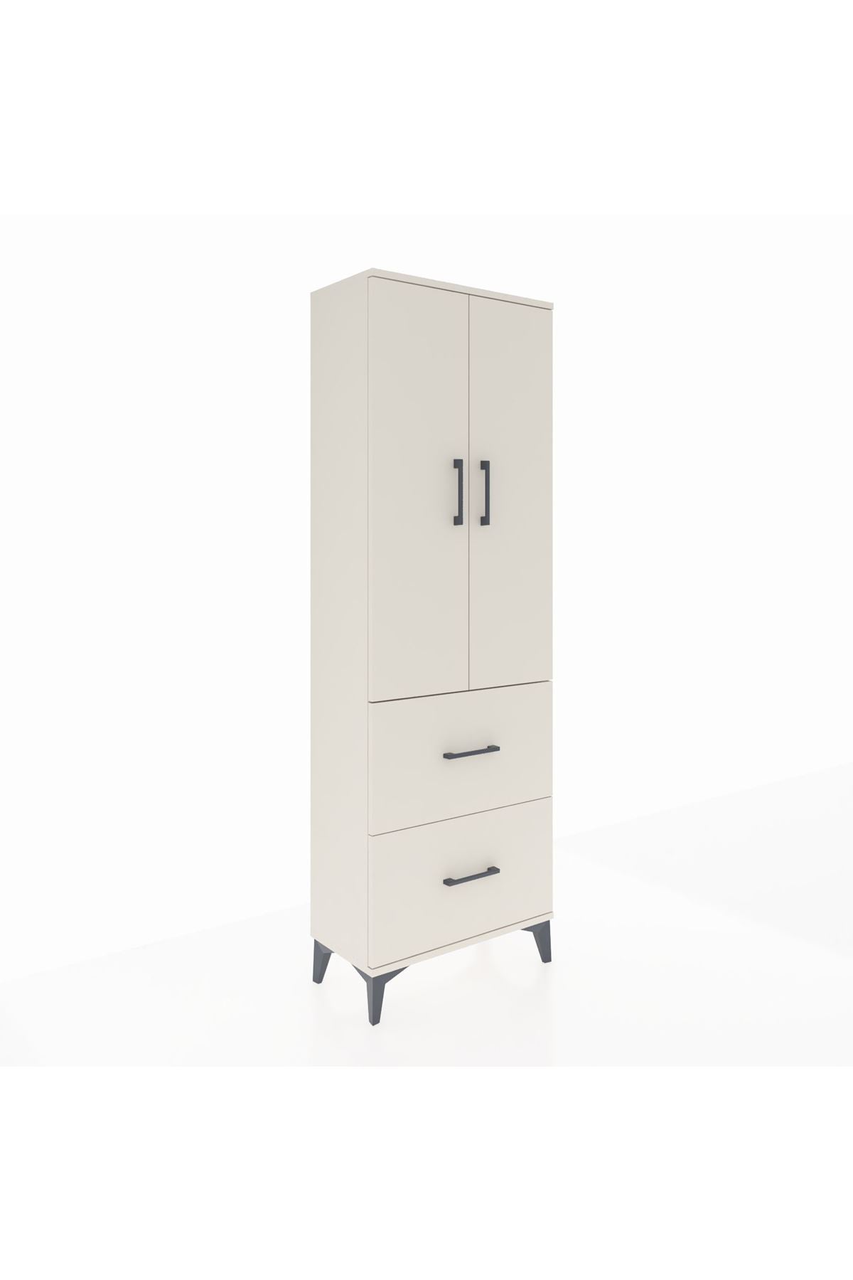 Arges Dolap 3 Raflı 2 Çekmeceli 2 Kapaklı 60x30x182 - S23M021V1A