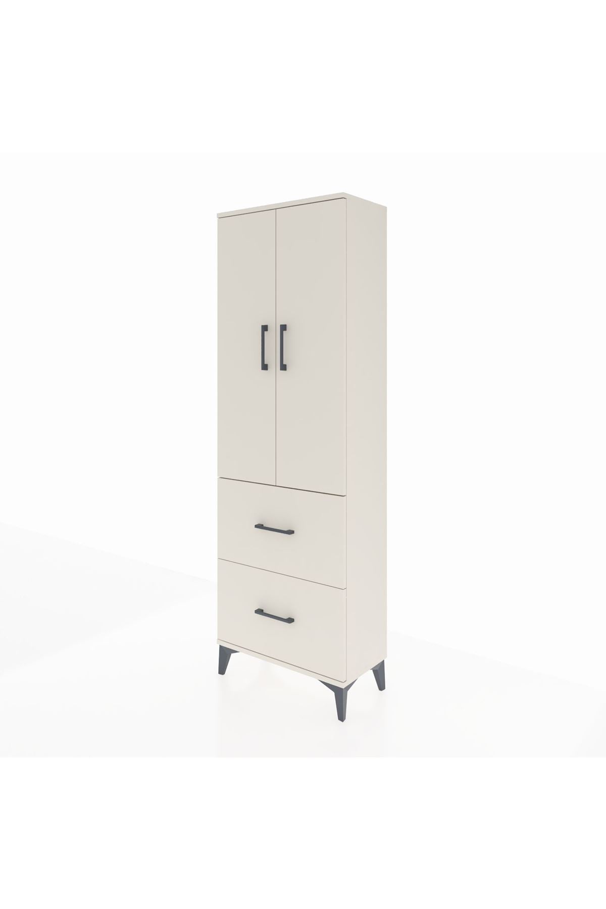 Arges Dolap 3 Raflı 2 Çekmeceli 2 Kapaklı 60x30x182 - S23M021V1A