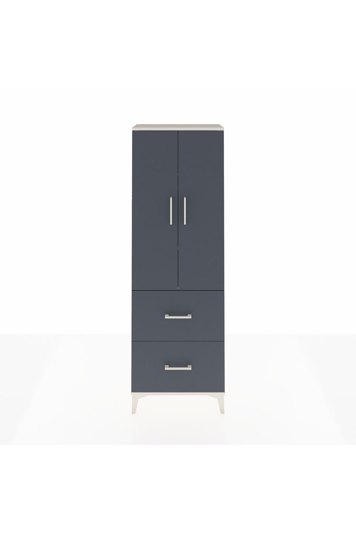 Arges Dolap 3 Raflı 2 Çekmeceli 2 Kapaklı 60x30x182 - S23M021V2A