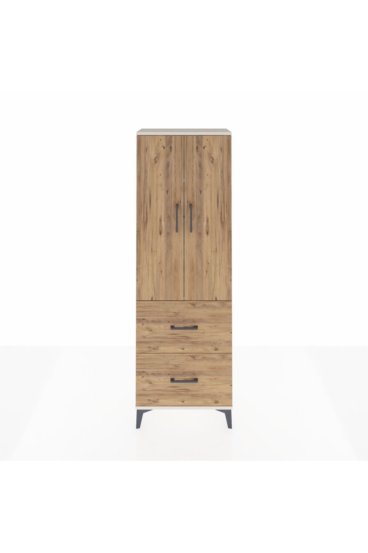Arges Dolap 3 Raflı 2 Çekmeceli 2 Kapaklı 60x30x182 - S23M021V3A
