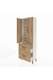 Arges Dolap 3 Raflı 2 Çekmeceli 2 Kapaklı 60x30x182 - S23M021V3A