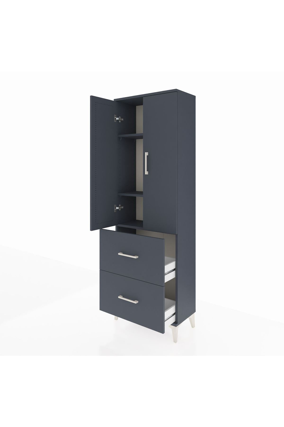 Arges Dolap 3 Raflı 2 Çekmeceli 2 Kapaklı 60x30x182 - S23M021V5A