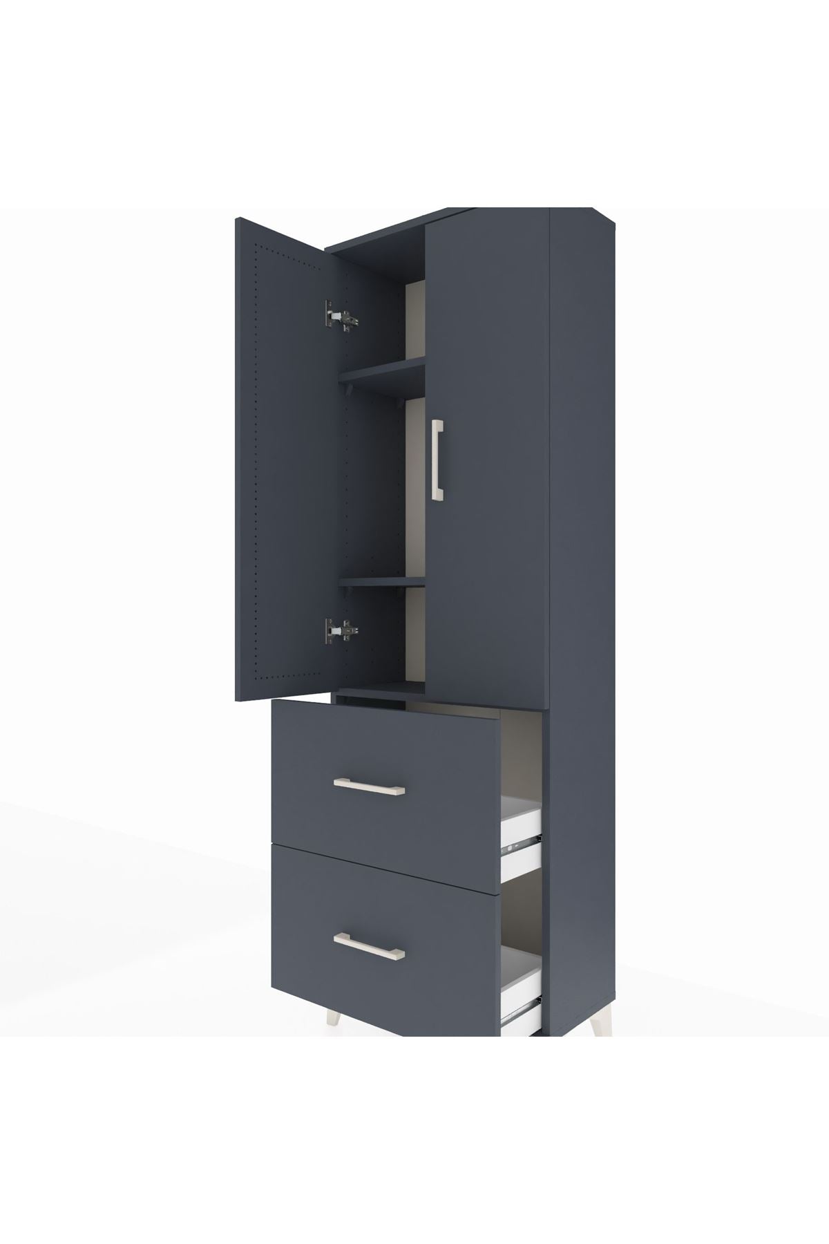 Arges Dolap 3 Raflı 2 Çekmeceli 2 Kapaklı 60x30x182 - S23M021V5A