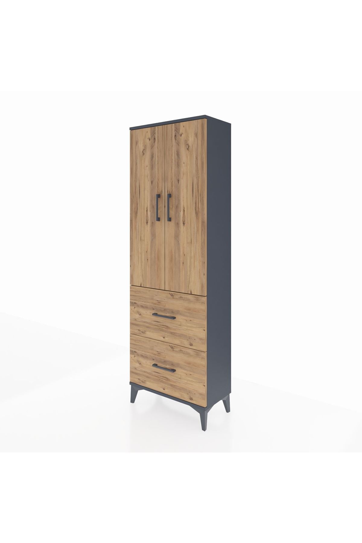 Arges Dolap 3 Raflı 2 Çekmeceli 2 Kapaklı 60x30x182 - S23M021V6A