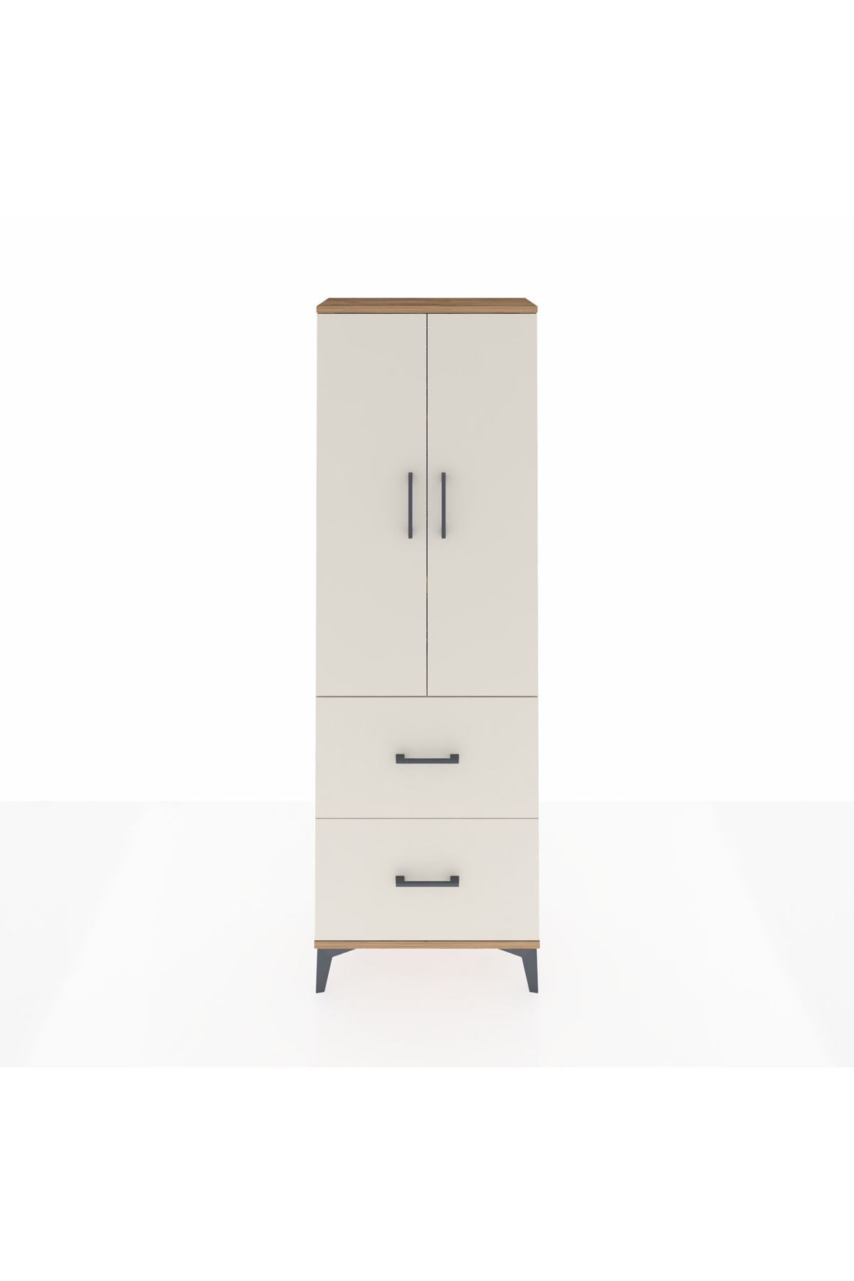Arges Dolap 3 Raflı 2 Çekmeceli 2 Kapaklı 60x30x182 - S23M021V7A