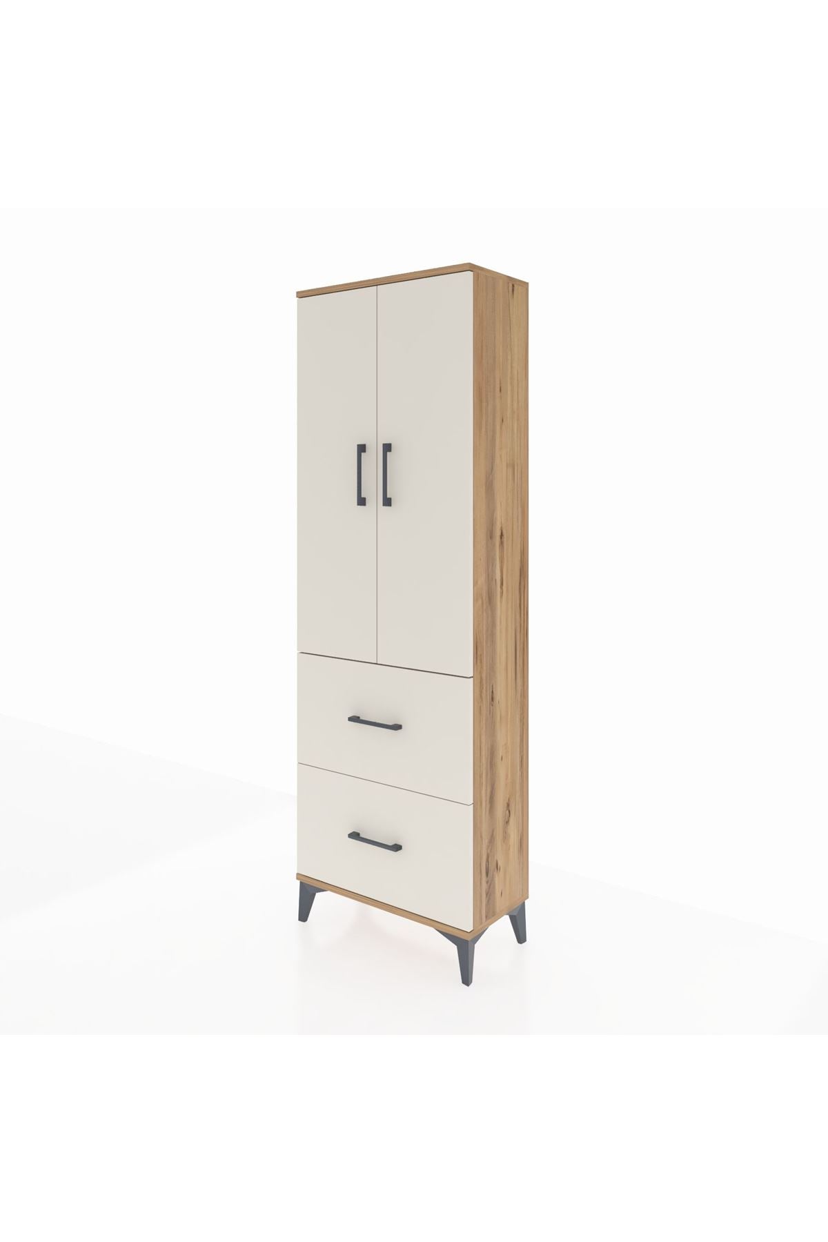 Arges Dolap 3 Raflı 2 Çekmeceli 2 Kapaklı 60x30x182 - S23M021V7A