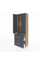 Arges Dolap 3 Raflı 2 Çekmeceli 2 Kapaklı 60x30x182 - S23M021V8A