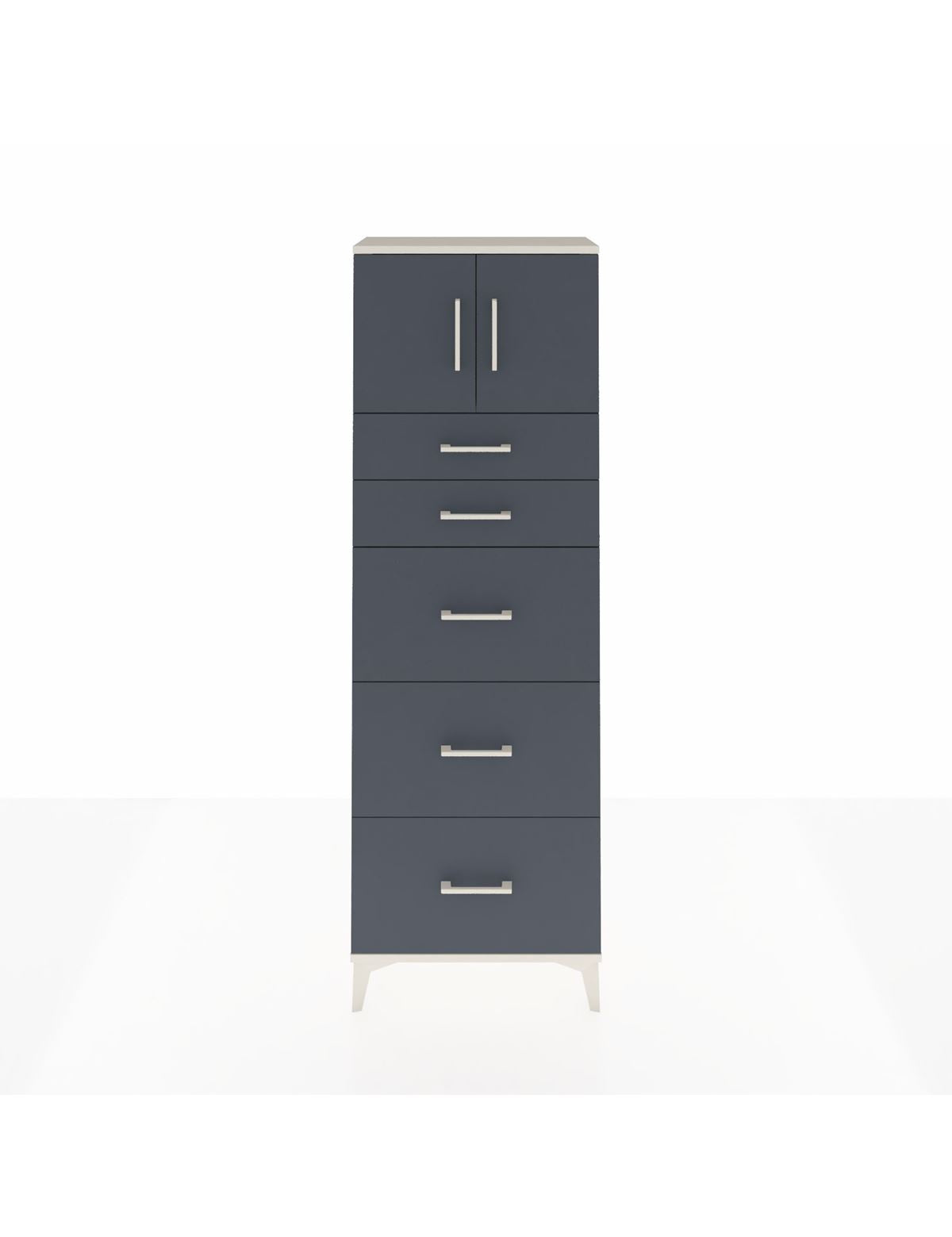 Arges Dolap Tek Raflı 5 Çekmeceli 2 Kapaklı 60x30x182 - S23M022V2A