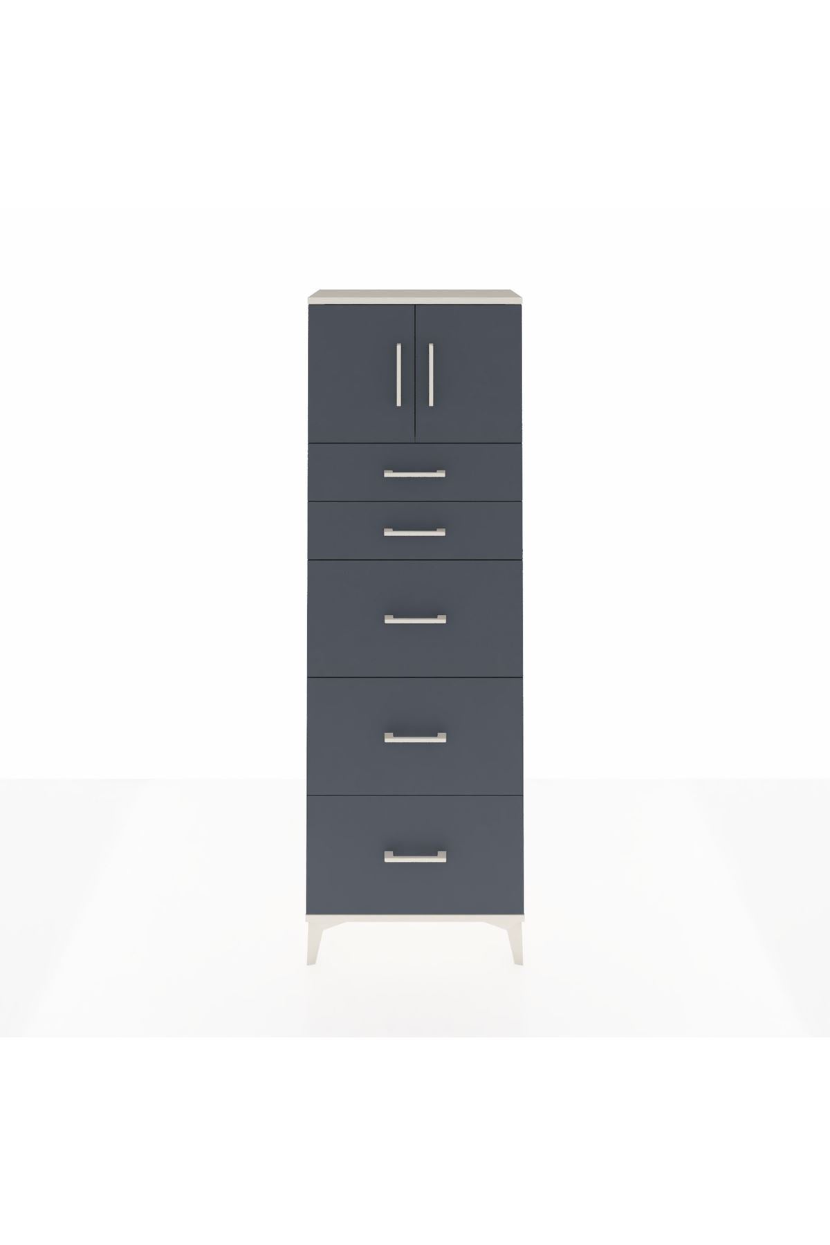 Arges Dolap Tek Raflı 5 Çekmeceli 2 Kapaklı 60x30x182 - S23M022V2A