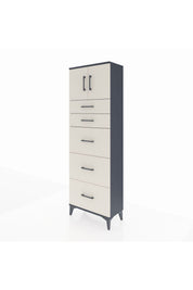 Arges Dolap Tek Raflı 5 Çekmeceli 2 Kapaklı 60x30x182 - S23M022V4A