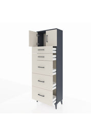 Arges Dolap Tek Raflı 5 Çekmeceli 2 Kapaklı 60x30x182 - S23M022V4A