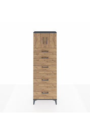 Arges Dolap Tek Raflı 5 Çekmeceli 2 Kapaklı 60x30x182 - S23M022V6A