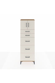 Arges Dolap Tek Raflı 5 Çekmeceli 2 Kapaklı 60x30x182 - S23M022V7A