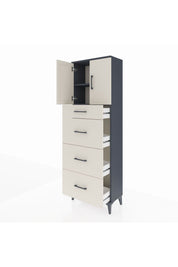 Arges Dolap 2 Raflı 4 Çekmeceli 2 Kapaklı 60x30x182 - S23M023V4A