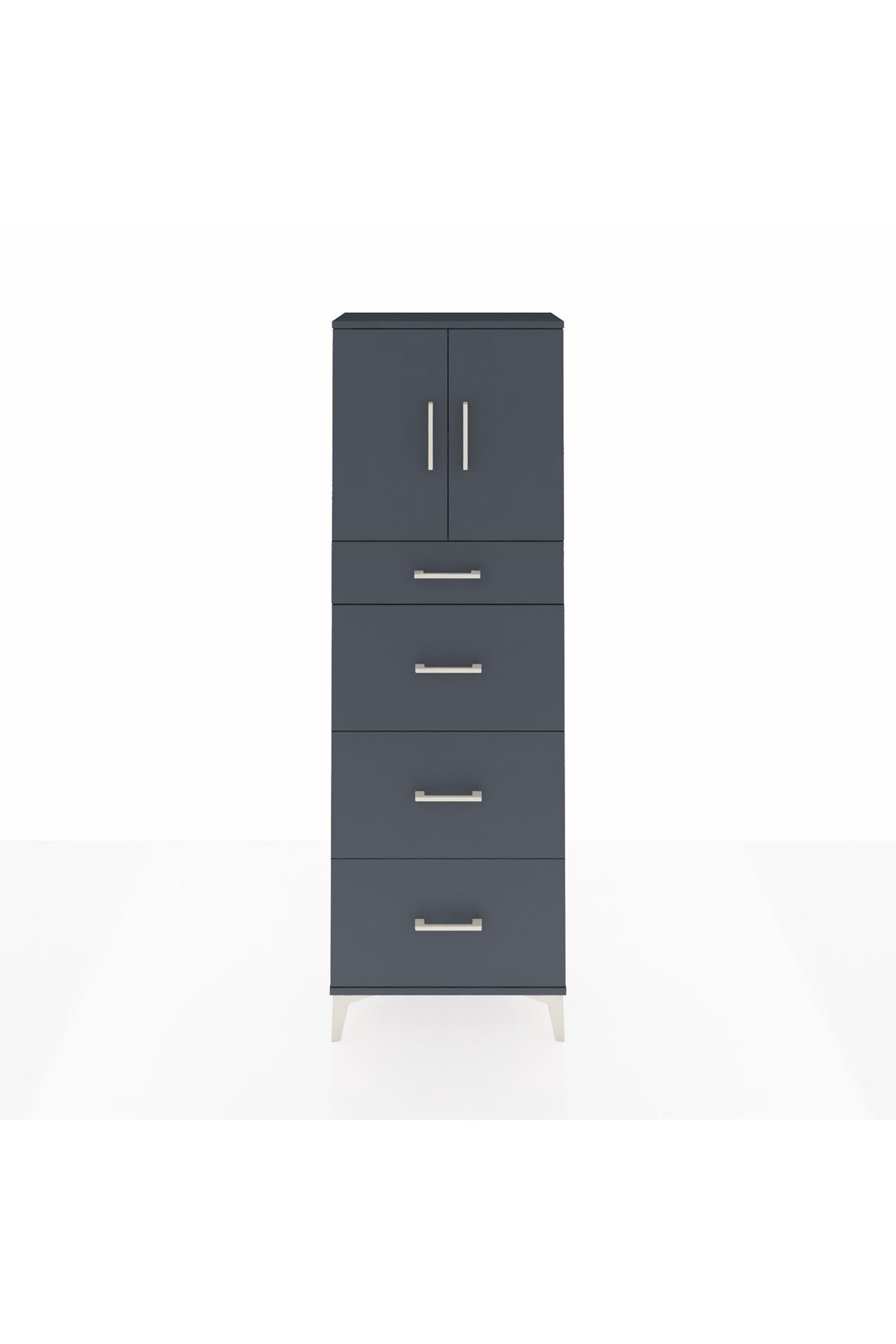 Arges Dolap 2 Raflı 4 Çekmeceli 2 Kapaklı 60x30x182 - S23M023V5A