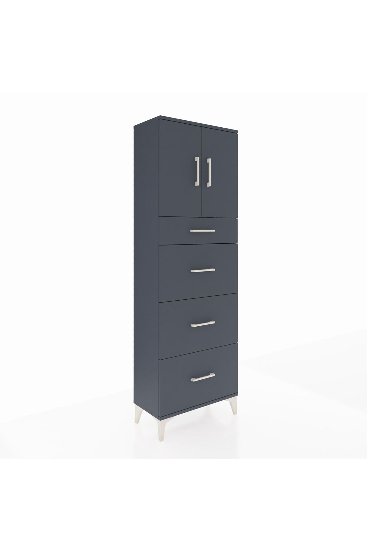 Arges Dolap 2 Raflı 4 Çekmeceli 2 Kapaklı 60x30x182 - S23M023V5A