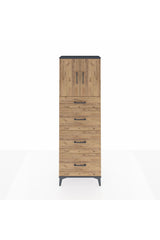 Arges Dolap 2 Raflı 4 Çekmeceli 2 Kapaklı 60x30x182