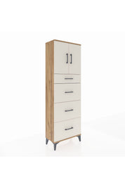 Arges Dolap 2 Raflı 4 Çekmeceli 2 Kapaklı 60x30x182 - S23M023V7A