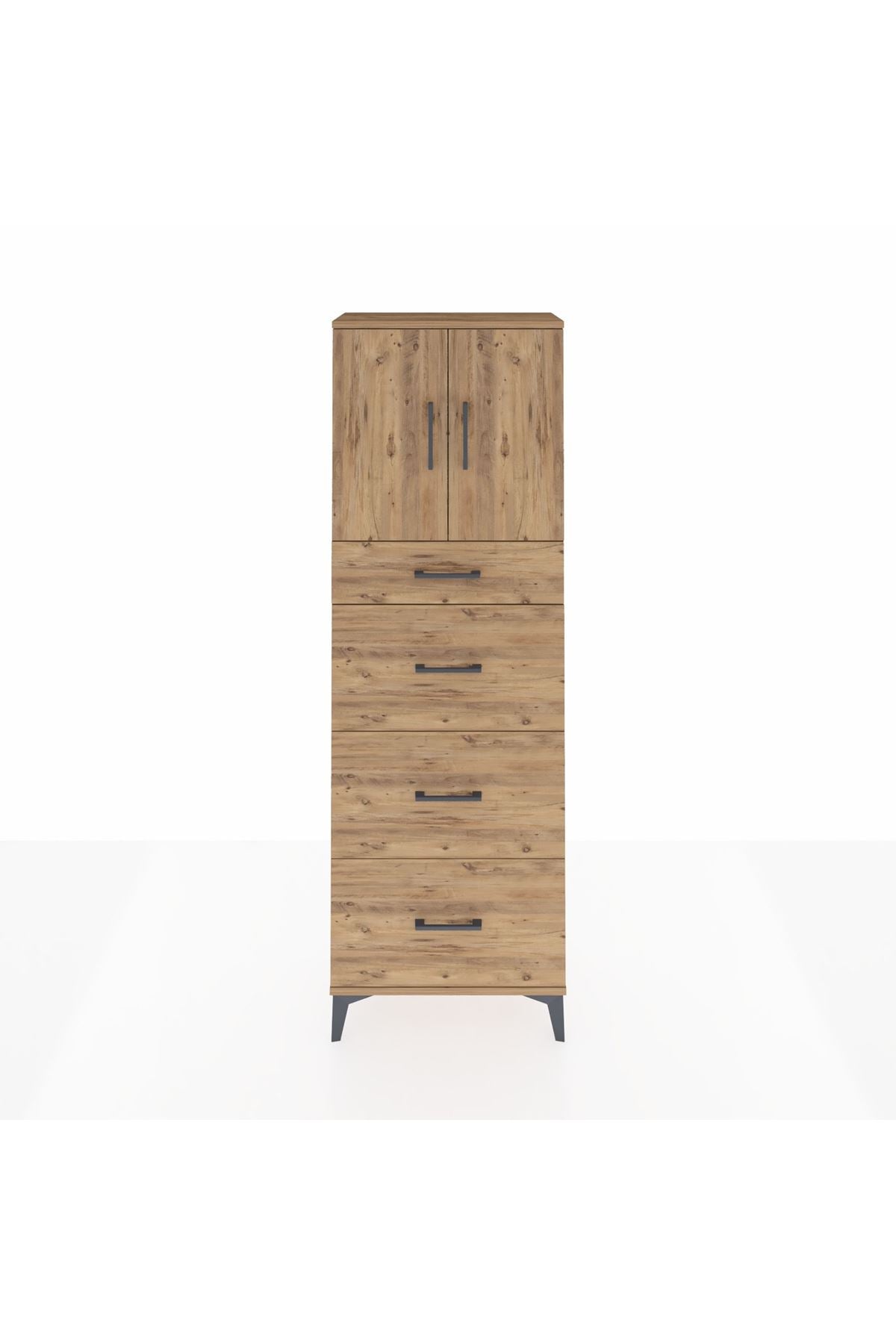 Arges Dolap 2 Raflı 4 Çekmeceli 2 Kapaklı 60x30x182 - S23M023V9A