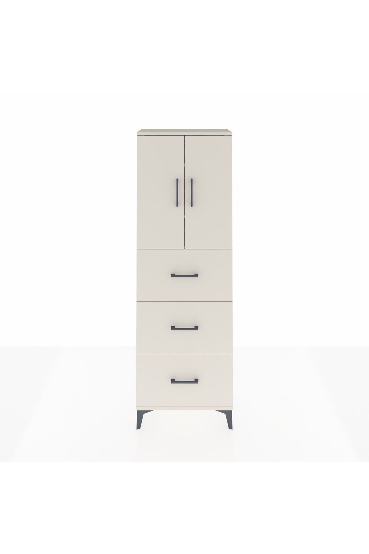 Arges Dolap 3 Raflı 3 Çekmeceli 2 Kapaklı 60x30x182 - S23M024V1A