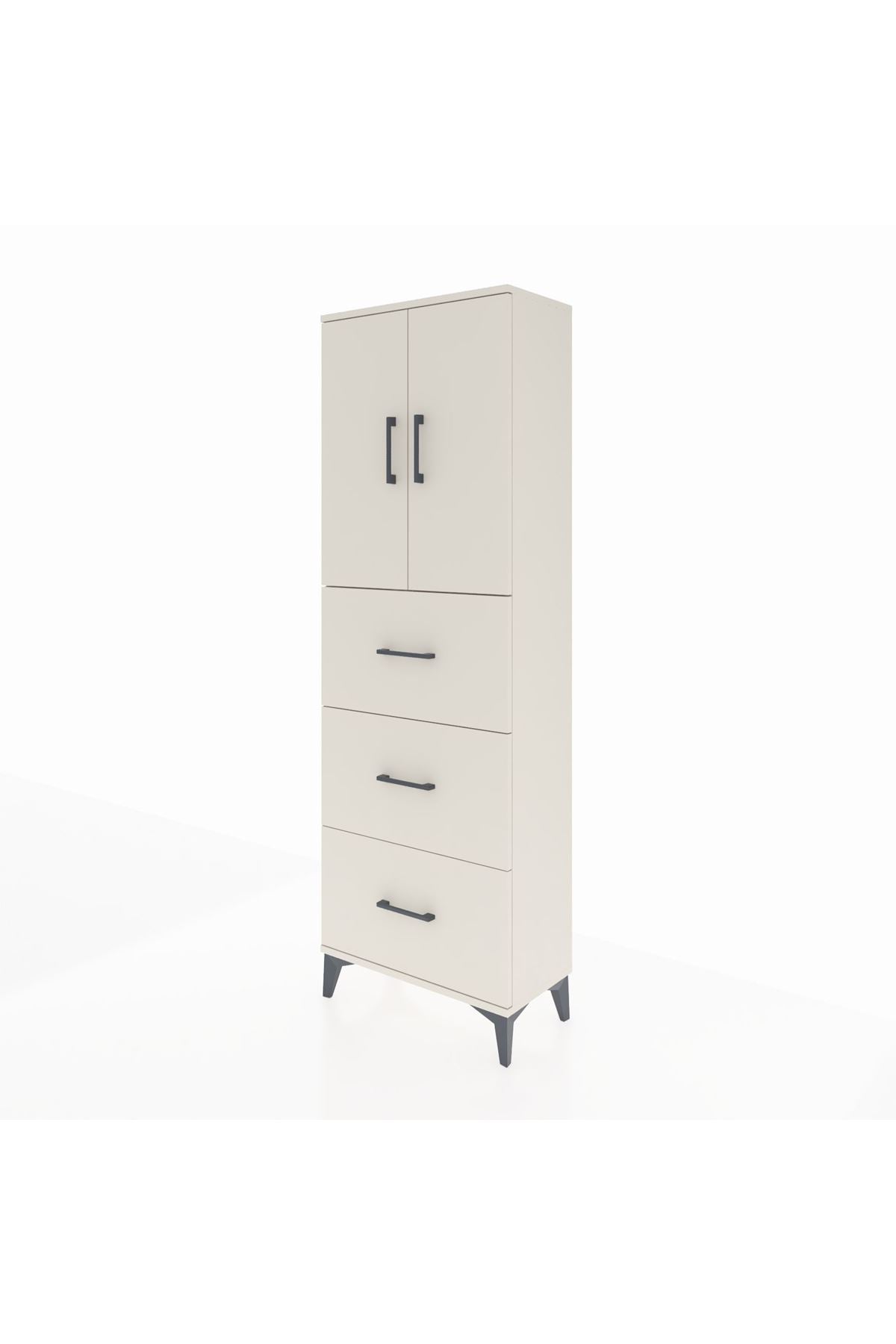 Arges Dolap 3 Raflı 3 Çekmeceli 2 Kapaklı 60x30x182 - S23M024V1A
