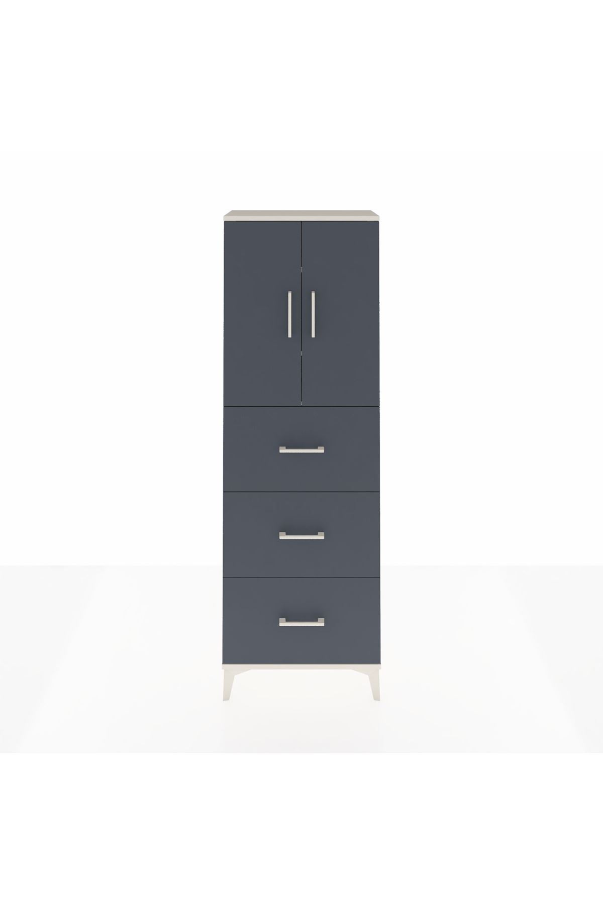Arges Dolap 3 Raflı 3 Çekmeceli 2 Kapaklı 60x30x182 - S23M024V2A