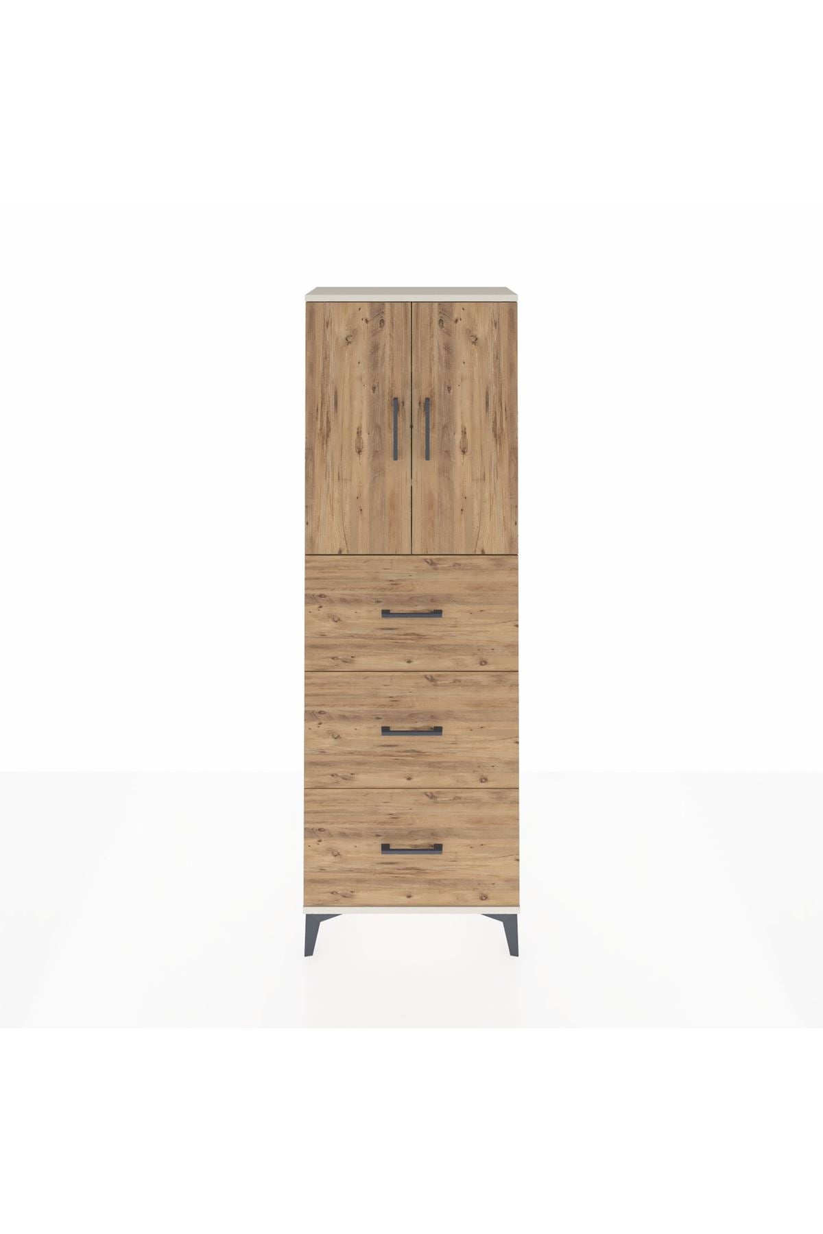 Arges Dolap 3 Raflı 3 Çekmeceli 2 Kapaklı 60x30x182 - S23M024V3A