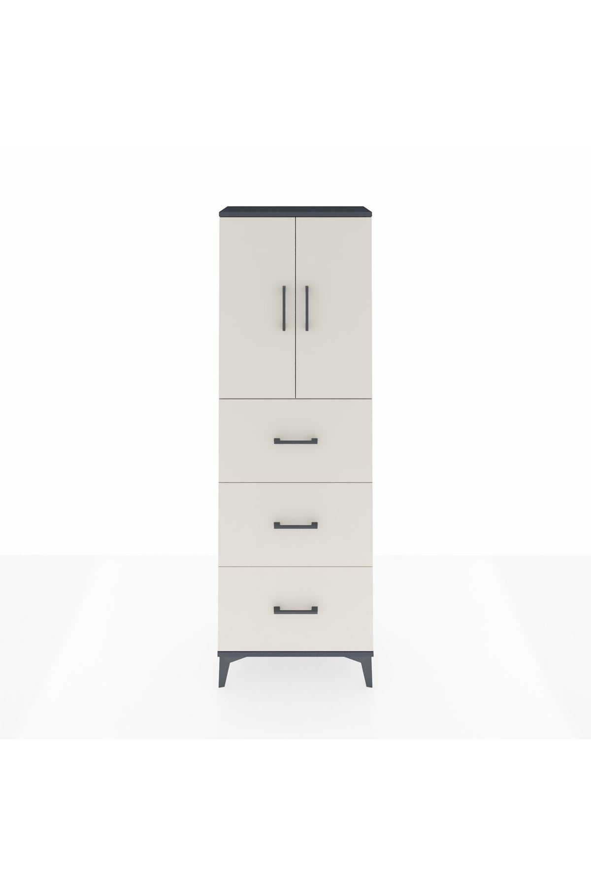 Arges Dolap 3 Raflı 3 Çekmeceli 2 Kapaklı 60x30x182 - S23M024V4A