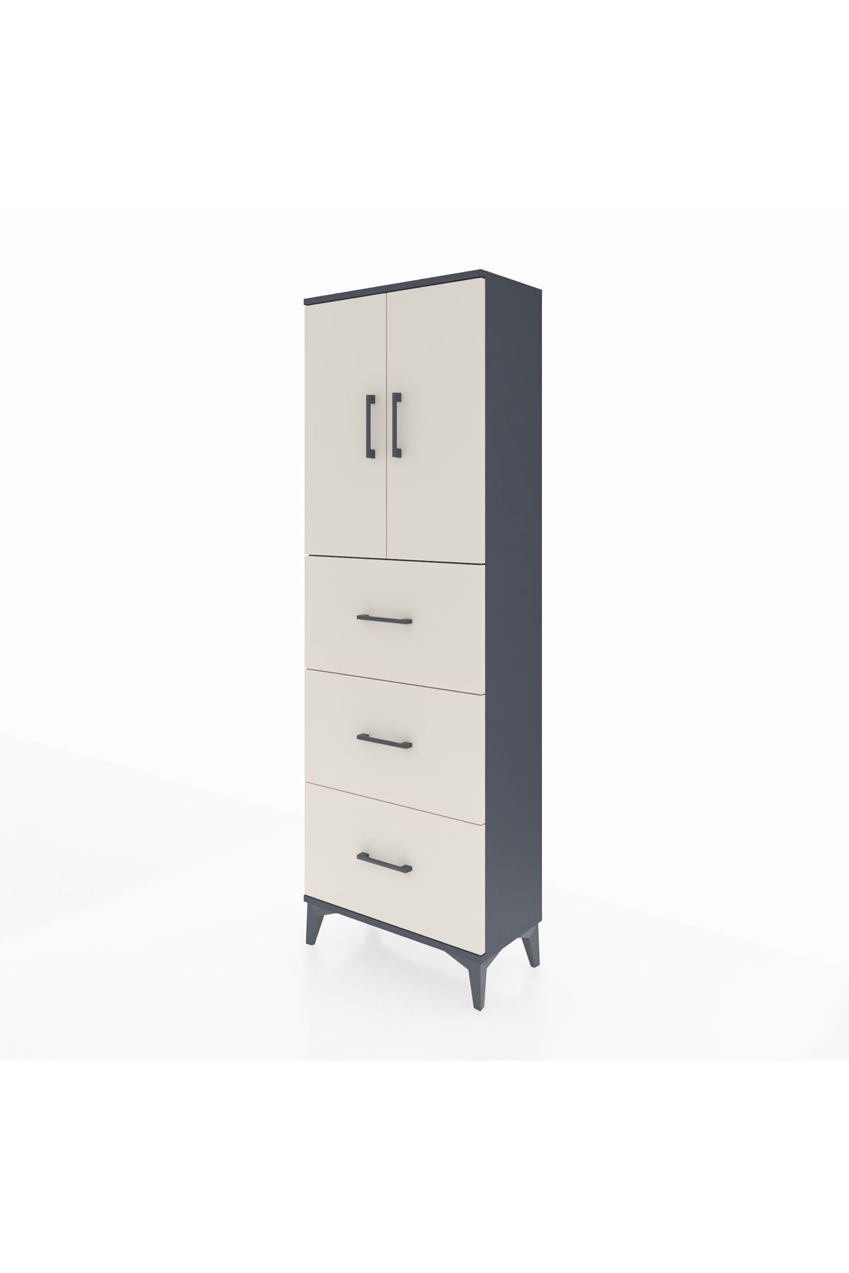Arges Dolap 3 Raflı 3 Çekmeceli 2 Kapaklı 60x30x182 - S23M024V4A