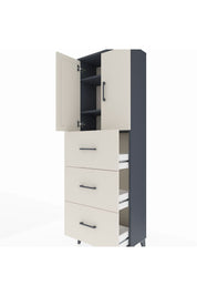 Arges Dolap 3 Raflı 3 Çekmeceli 2 Kapaklı 60x30x182 - S23M024V4A